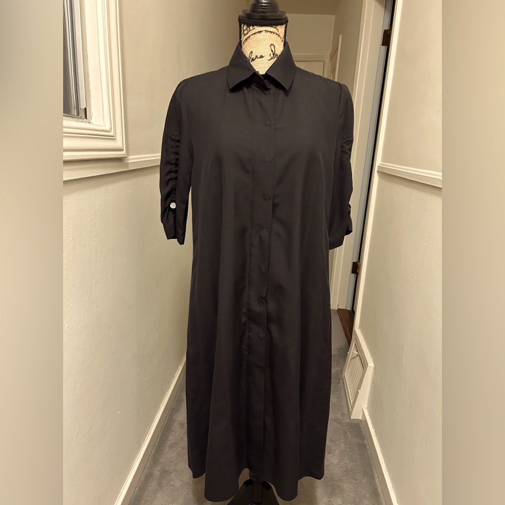 Akris Punto Black Swing Shirt Dress - 6